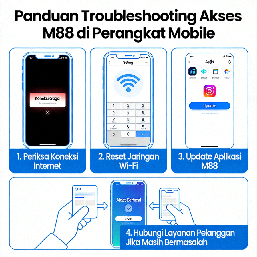 Panduan troubleshooting akses M88 di perangkat mobile